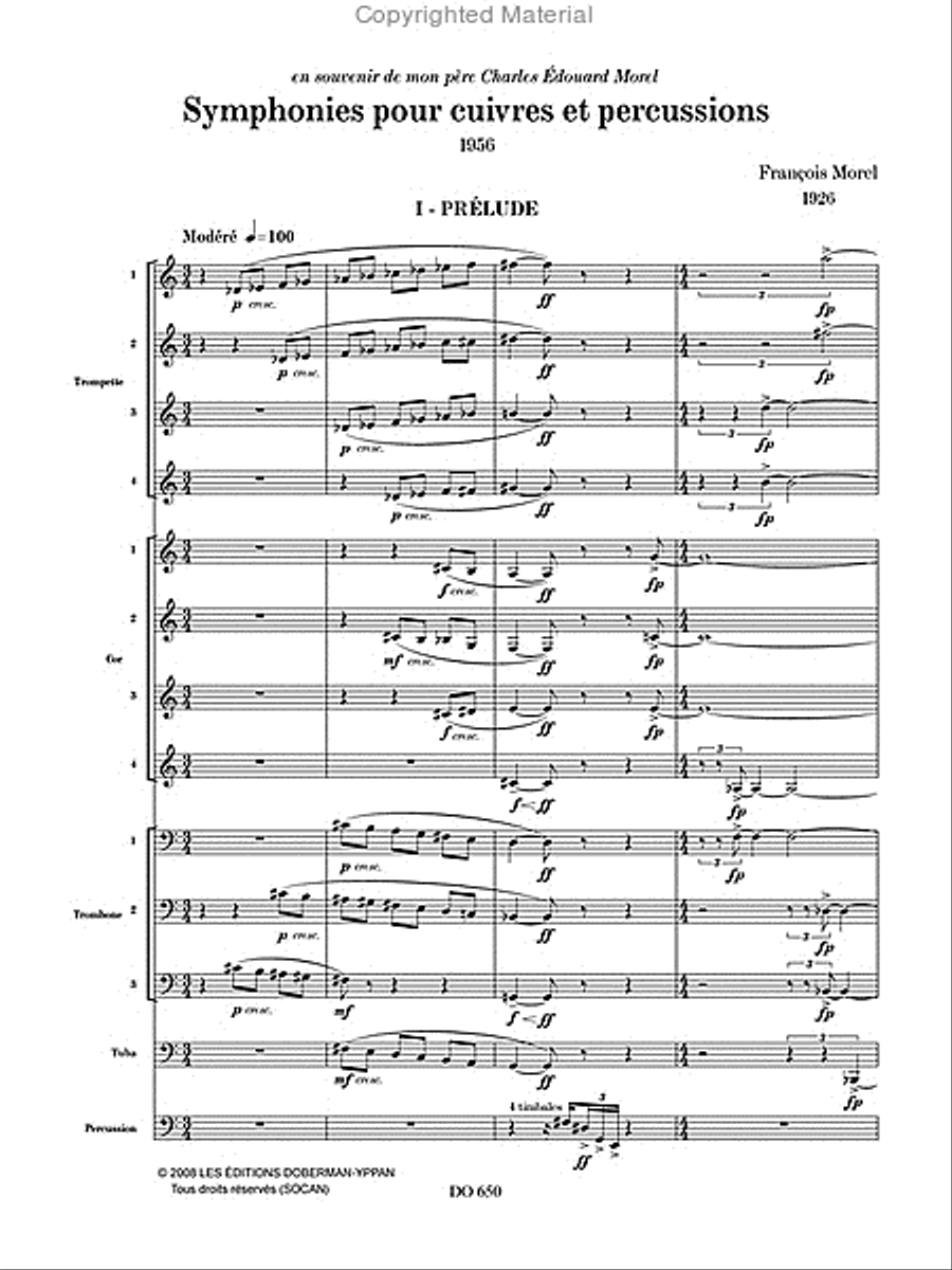 Symphonies pour cuivres et percussions Percussion scores gallery preview page 2