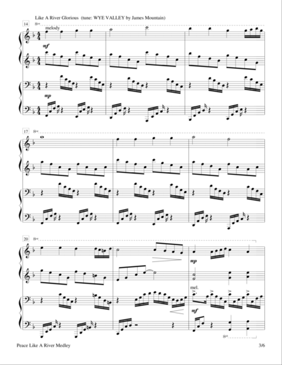 Peace Like A River Medley (1 Piano, 4 Hands) image number null