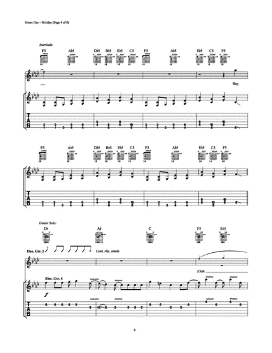 Holiday Electric Guitar scores gallery preview page 4
