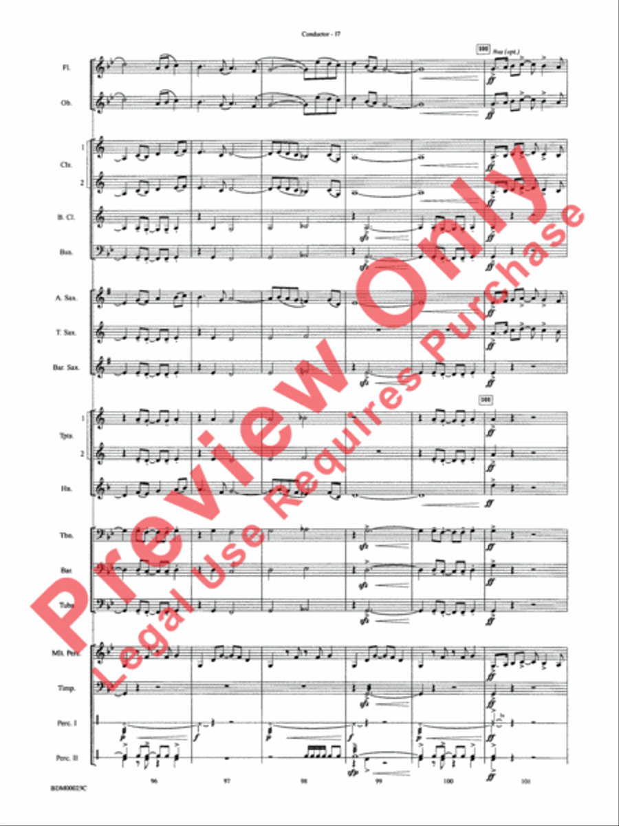 Under the Rice Moon Concert Band scores gallery preview page 20