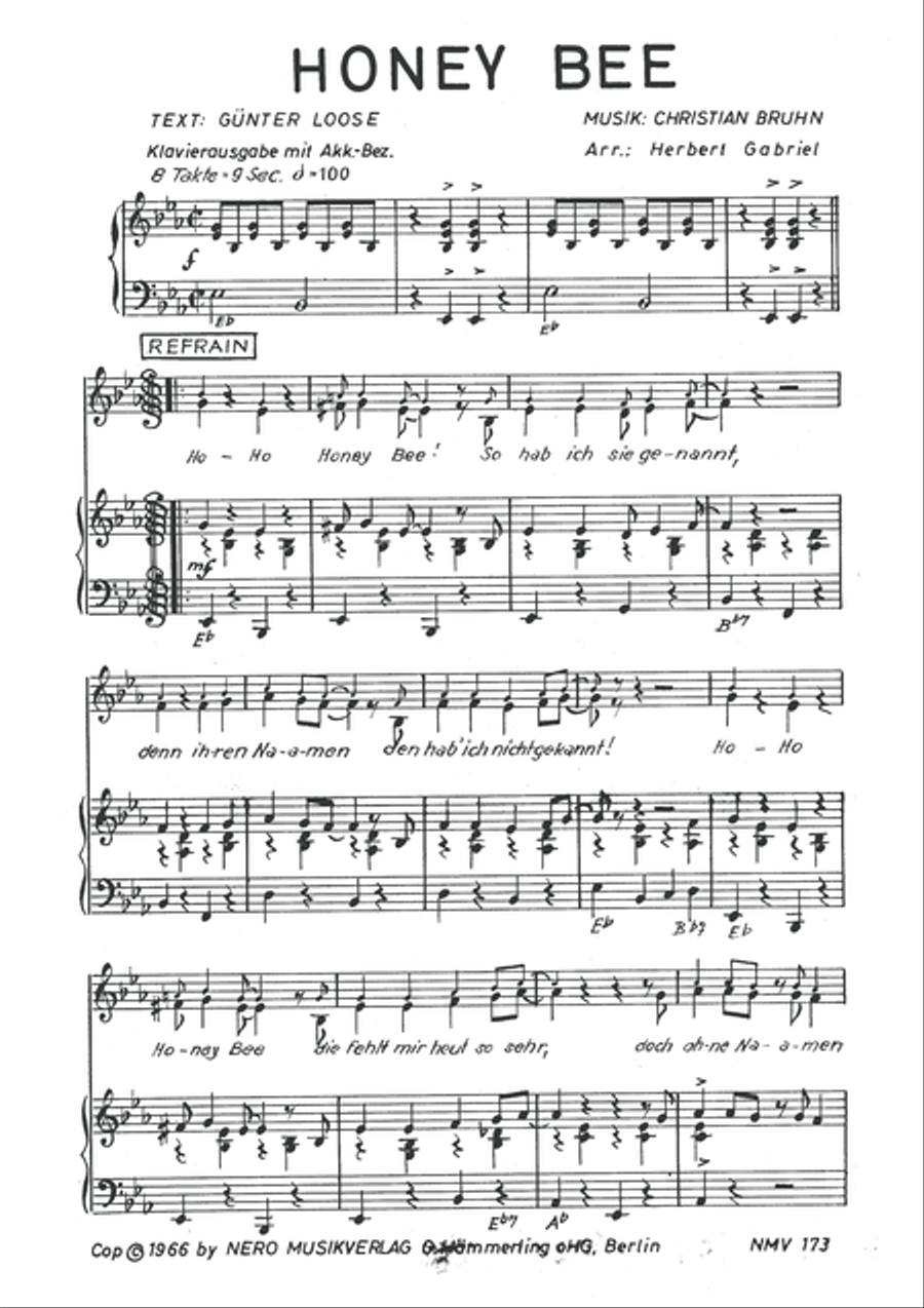 Honey Bee Honey Bee Piano, Vocal scores gallery preview page 3