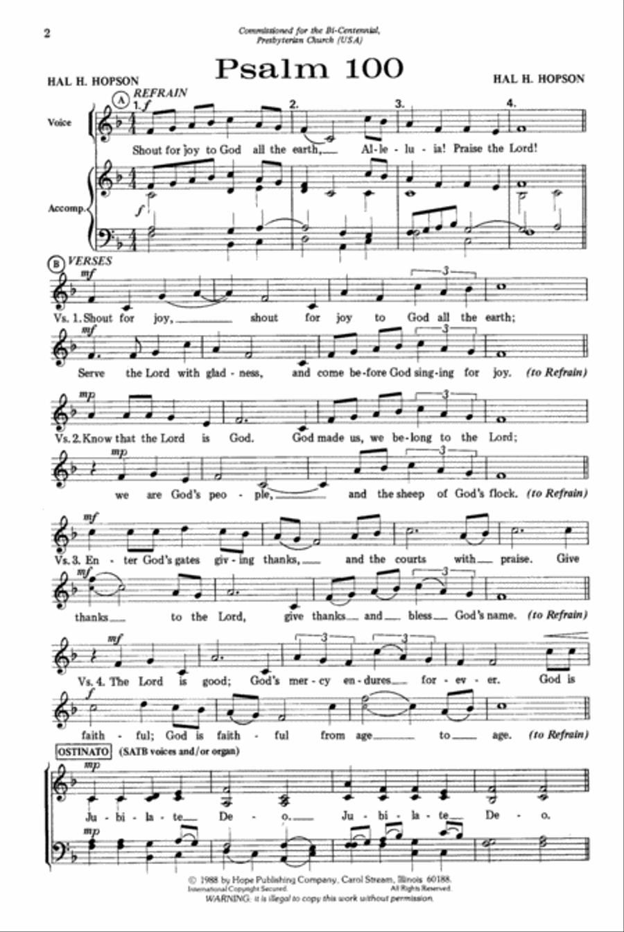 Psalm 100 4-Part scores gallery preview page 2