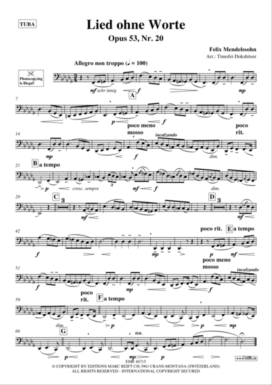 3 Lieder ohne Worte Tuba scores gallery preview page 2
