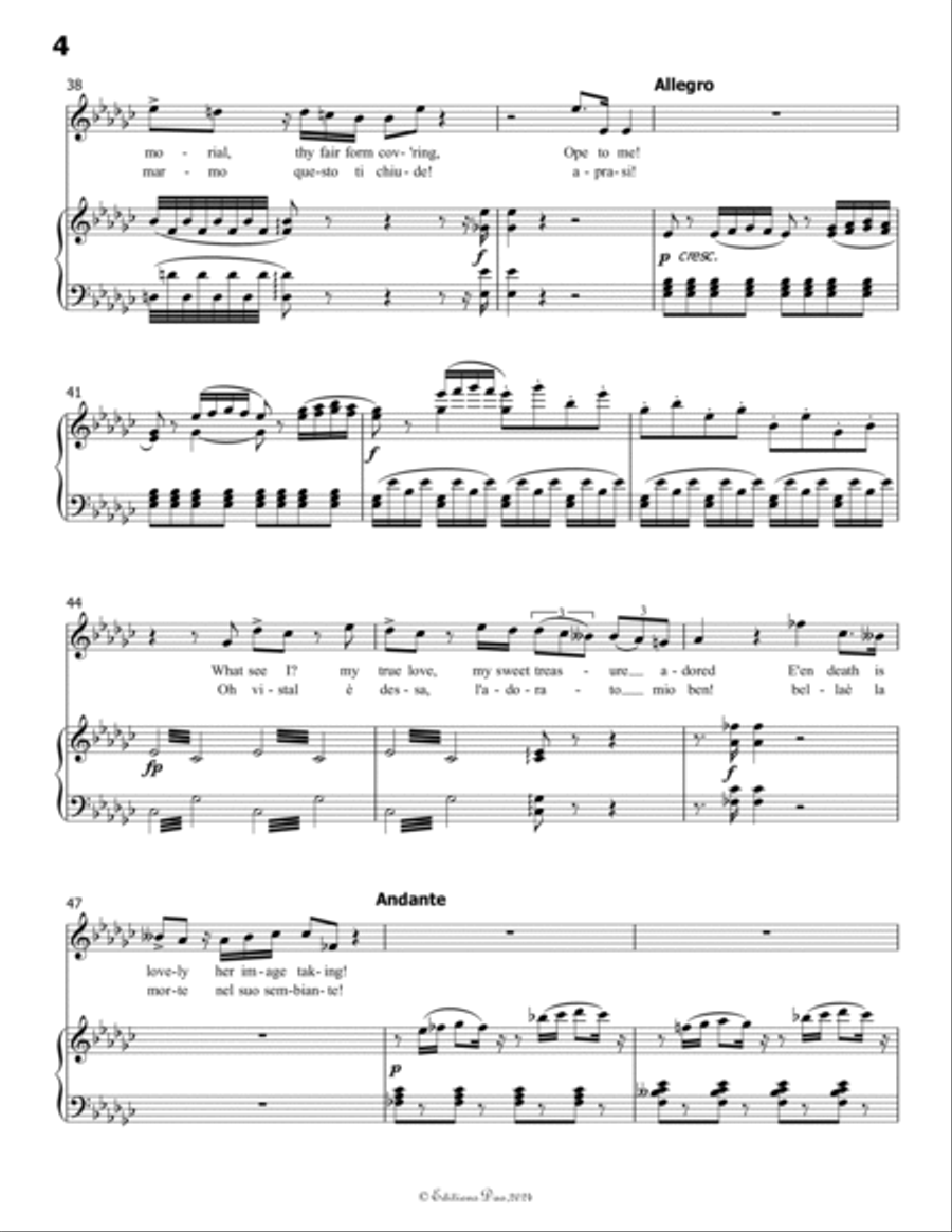 Ah! Se tu dormi,svegliati, by Vaccai Nicola, in G flat Major Voice scores gallery preview page 6