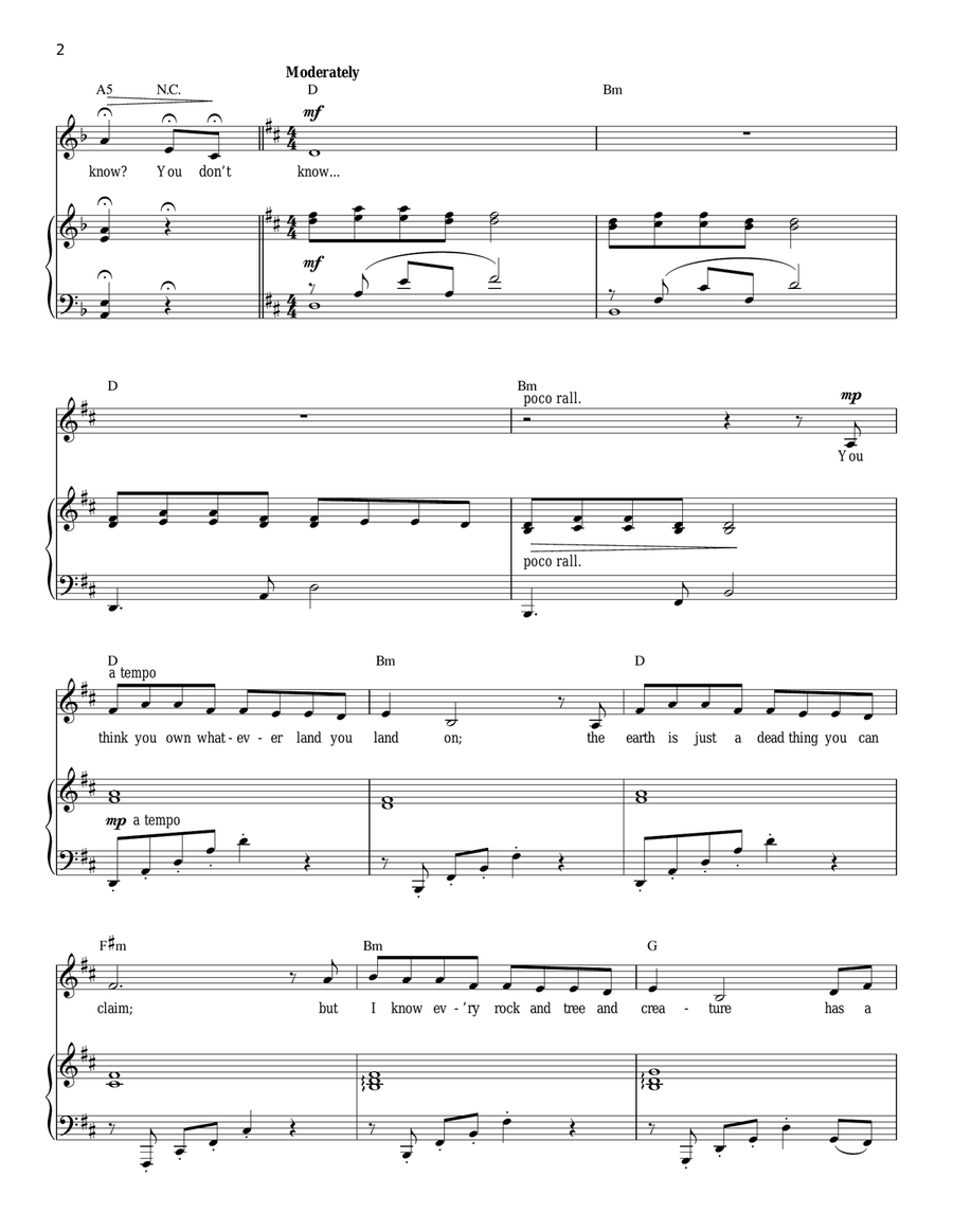 Colors Of The Wind (from Pocahontas) Voice scores gallery preview page 2