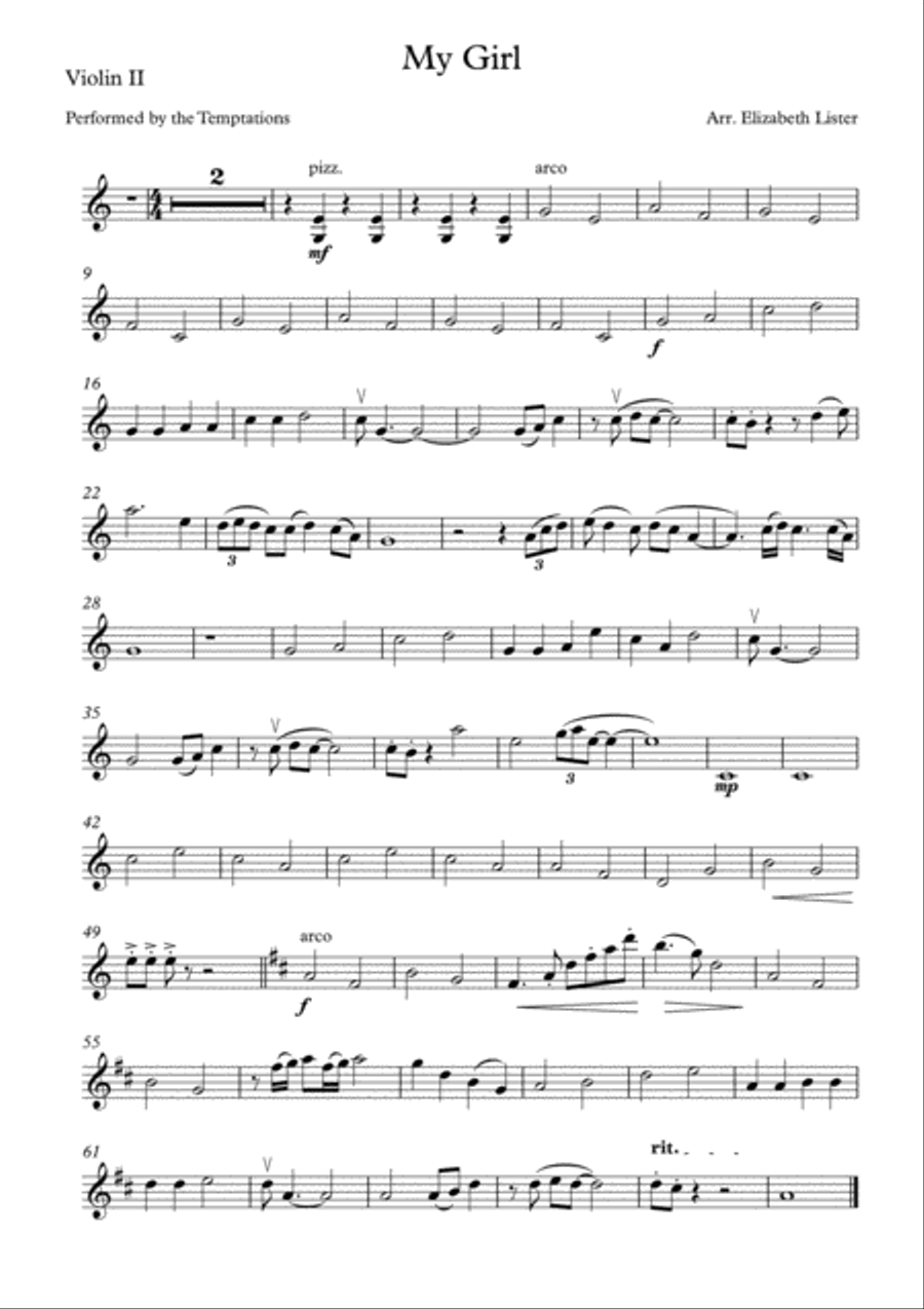 My Girl String Quartet scores gallery preview page 2