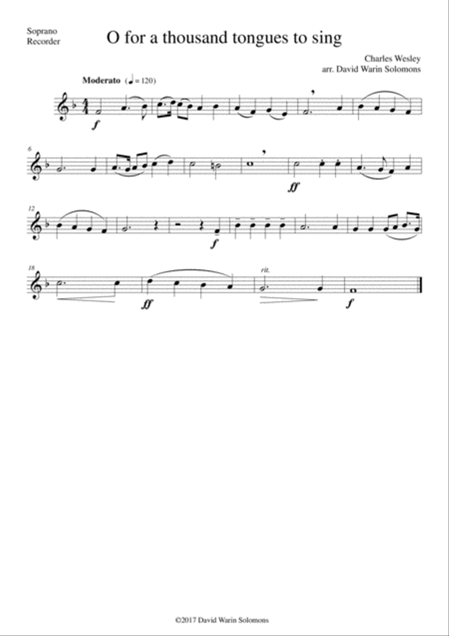 7 Songs of Glory for recorder quartet Soprano Recorder scores gallery preview page 3
