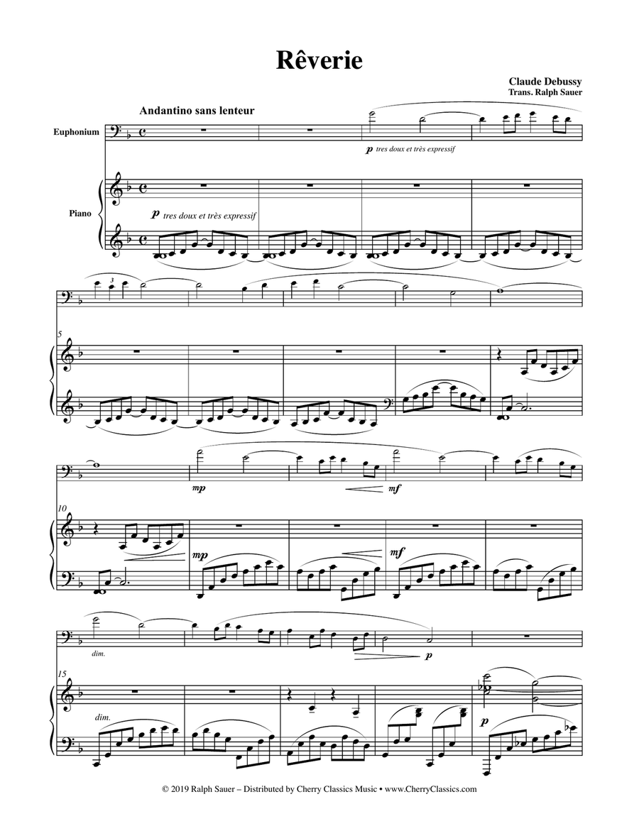 Reverie for Euphonium and Piano Euphonium scores gallery preview page 2