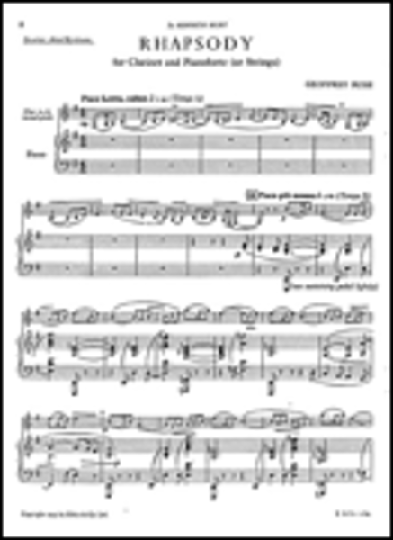 Geoffrey Bush: Rhapsody For Clarinet And Strings (Clarinet/Piano)