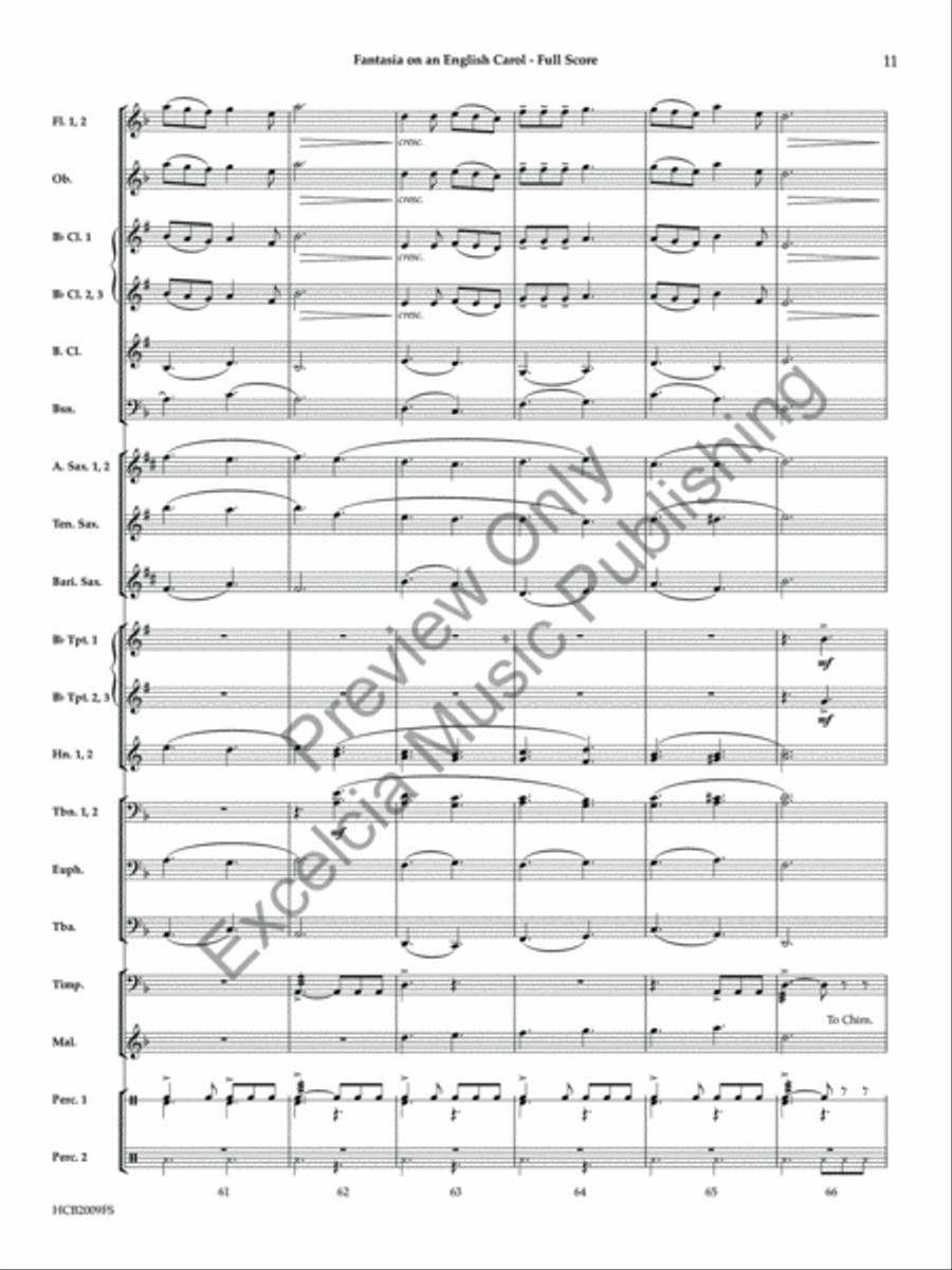 Fantasia on an English Carol (Score) Concert Band scores gallery preview page 12