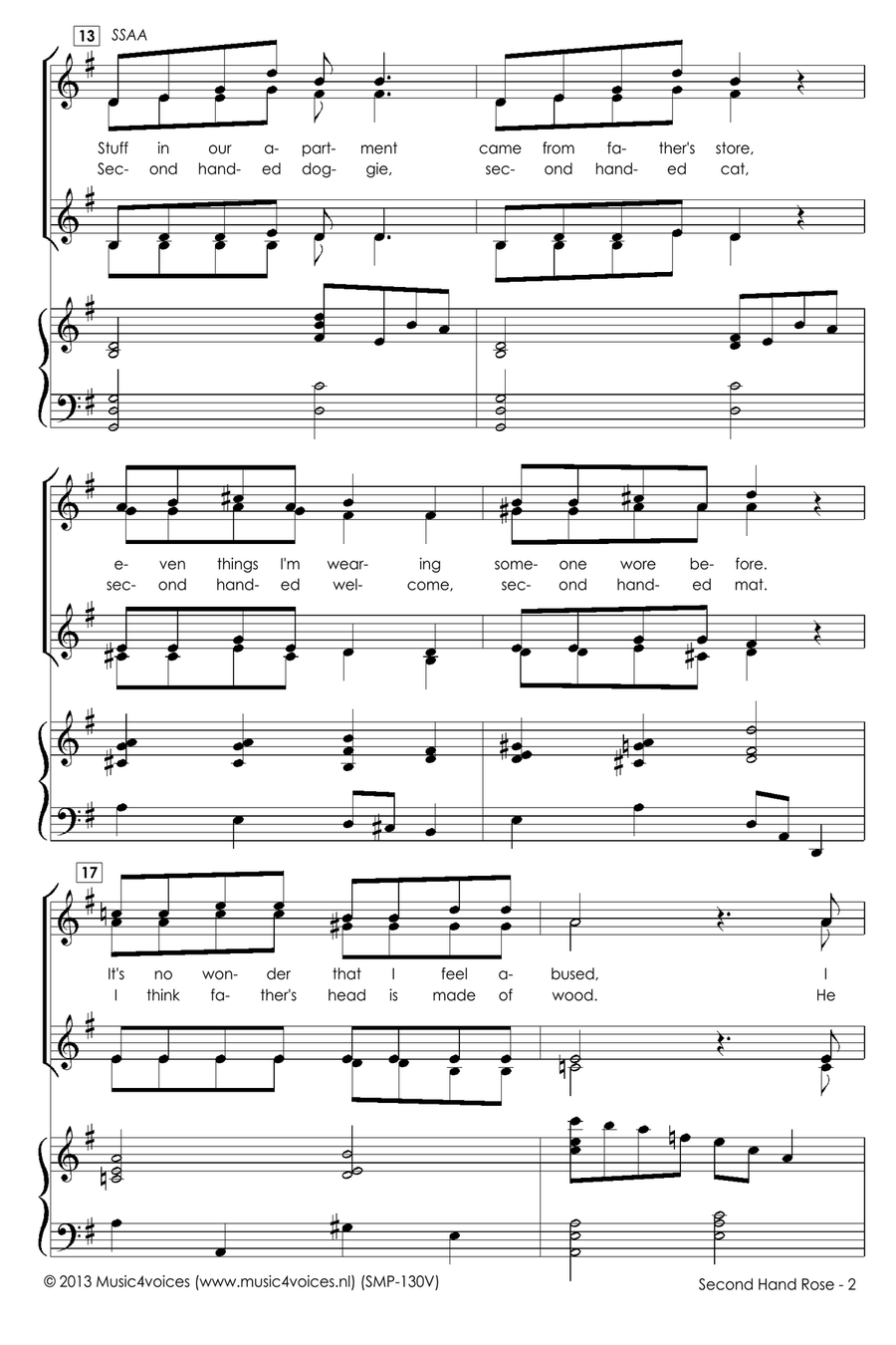 Second Hand Rose SSAA scores gallery preview page 4