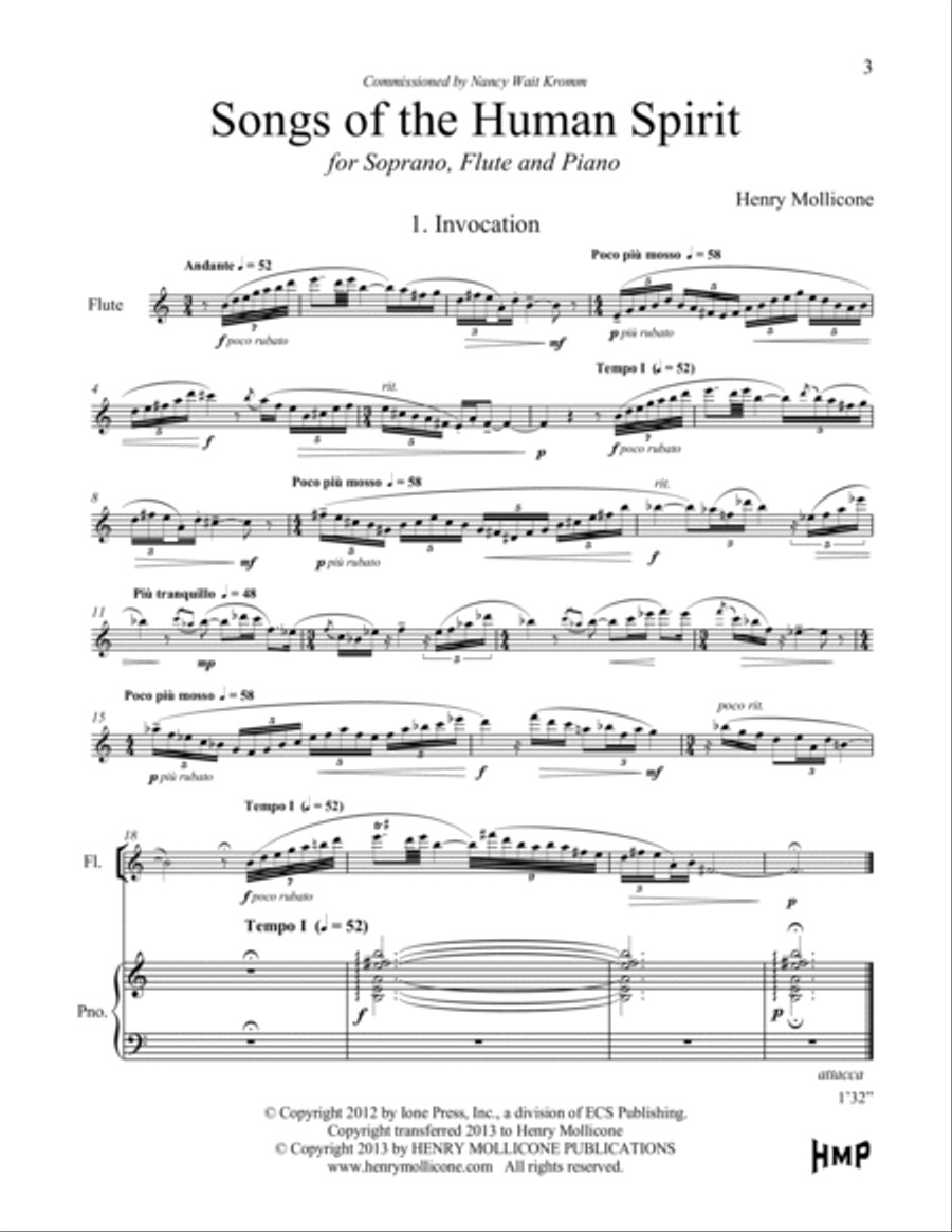 Songs of the Human Spirit (Score) Small Ensemble scores gallery preview page 3