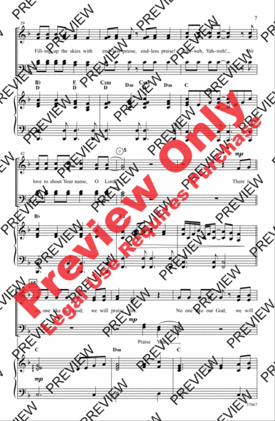At Your Name (Yahweh, Yahweh) 4-Part scores gallery preview page 7