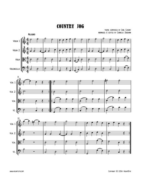 C. CZERNY : Country Jog, an easy string quartet image number null