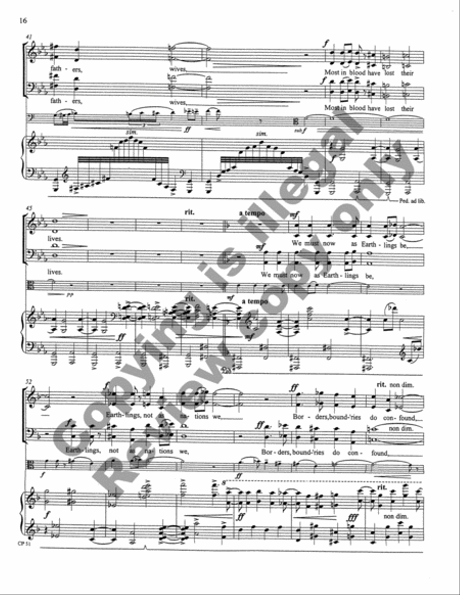 A Song, A Prayer, A Voyage 4-Part scores gallery preview page 45