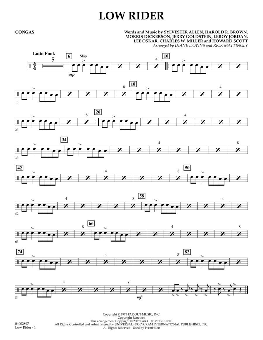 Low Rider - Congas Percussion scores gallery preview page 1