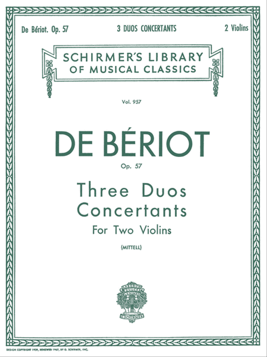 3 Duos Concertante, Op. 57 String Duet - Sheet Music