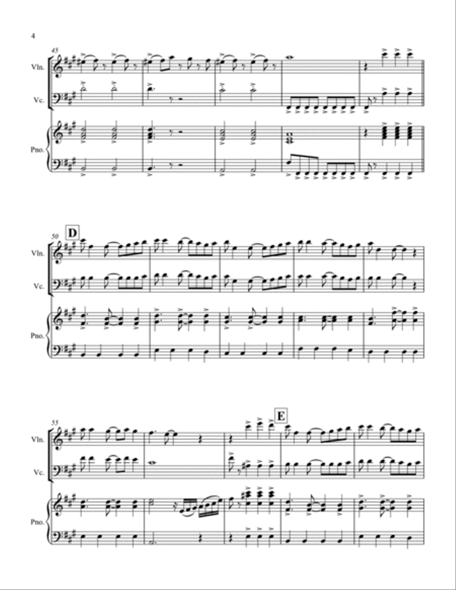 Can't Take My Eyes Off Of You Piano Trio scores gallery preview page 4