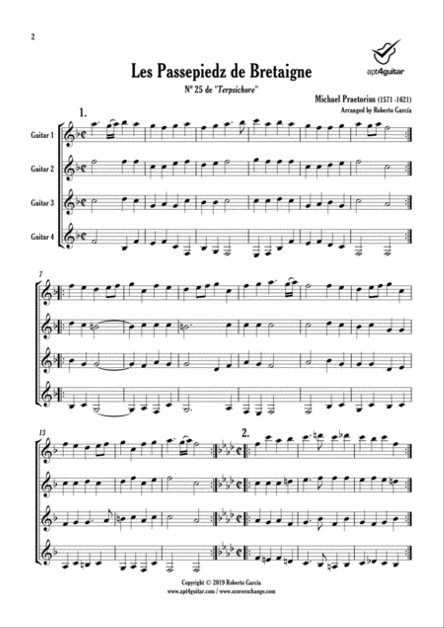 Les Passepiedz de Bretaigne Large Ensemble scores gallery preview page 2
