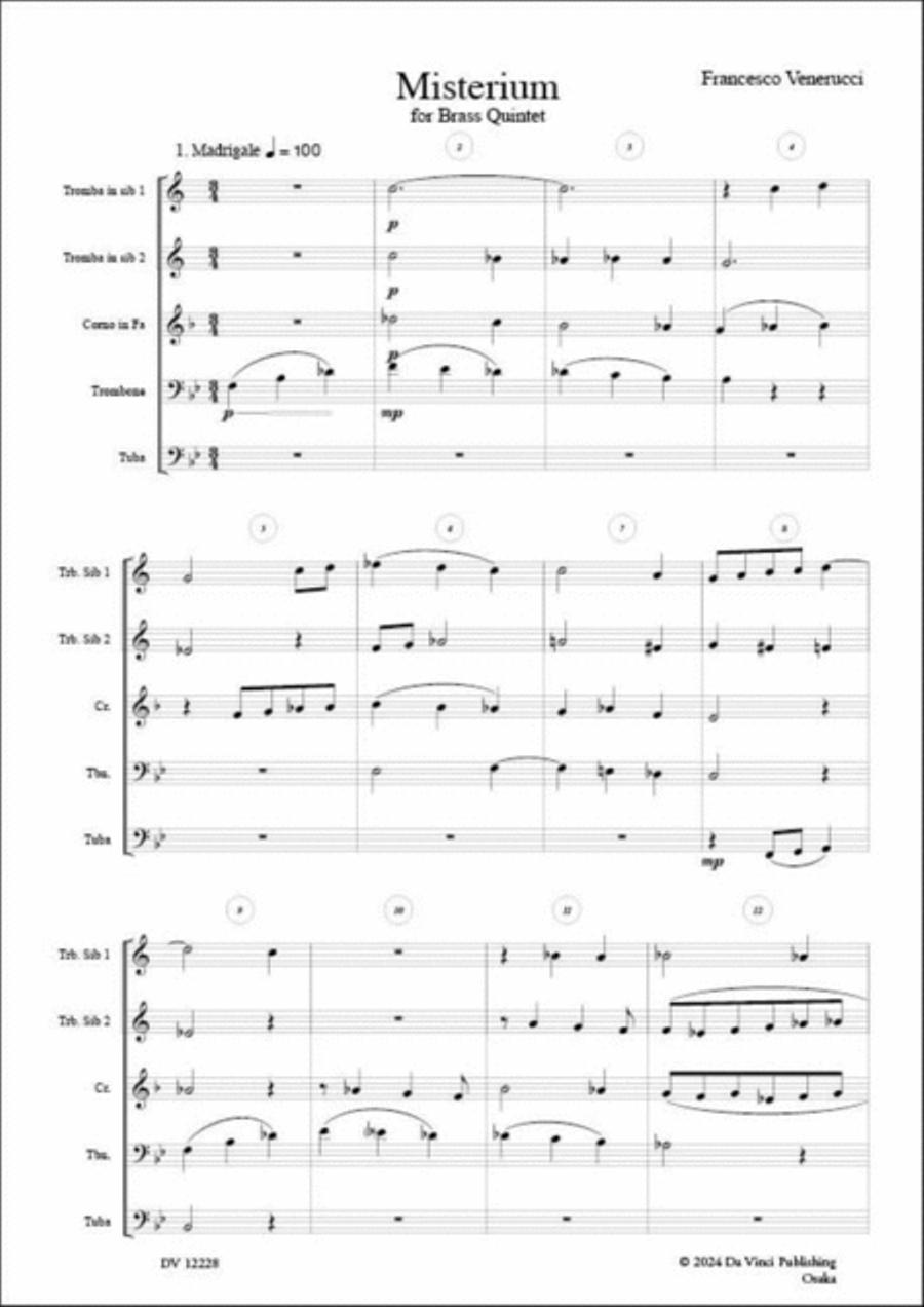 Misterium, for Brass Quintet Brass Quintet scores gallery preview page 3