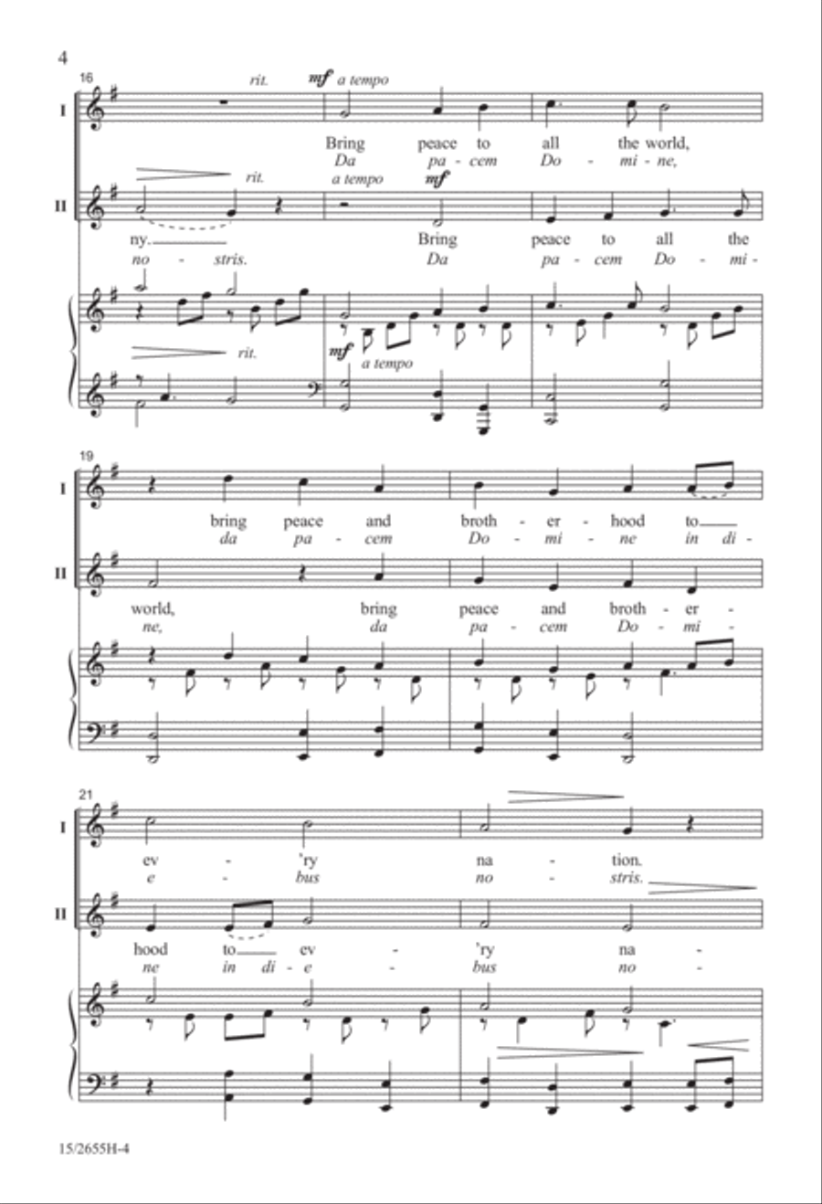Bring Us Peace Bring Us Peace A Cappella scores gallery preview page 5