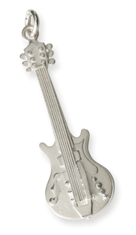 Silver pendant : electric guitar