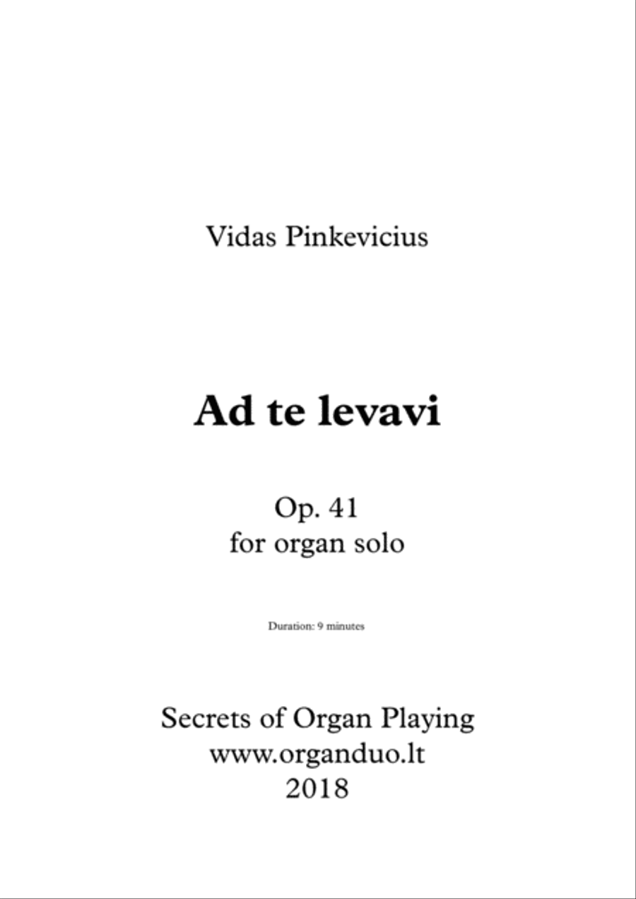 Ad te levavi, Op. 41 Organ Solo scores gallery preview page 2