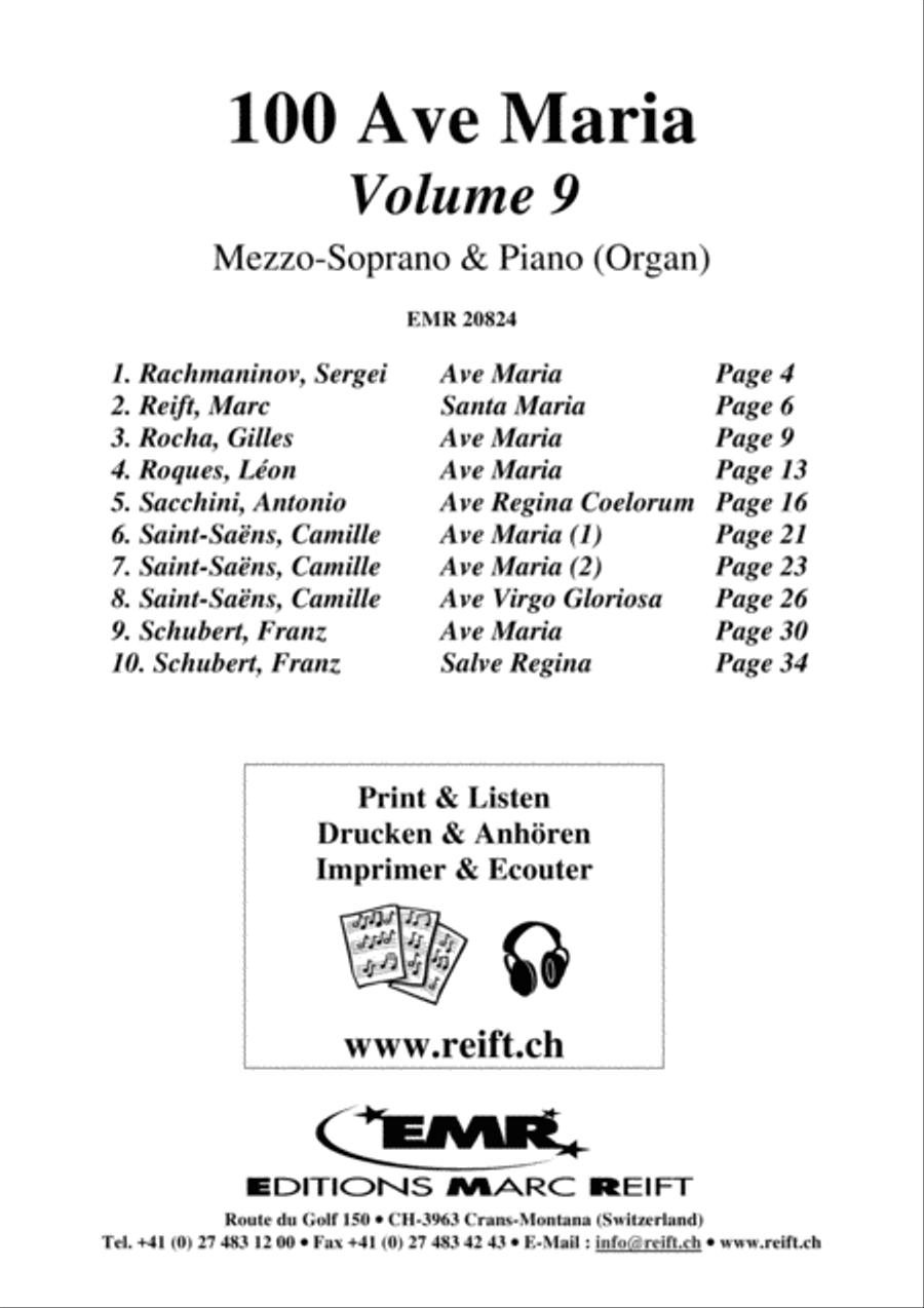 100 Ave Maria Volume 9 Mezzo-Soprano Voice scores gallery preview page 2