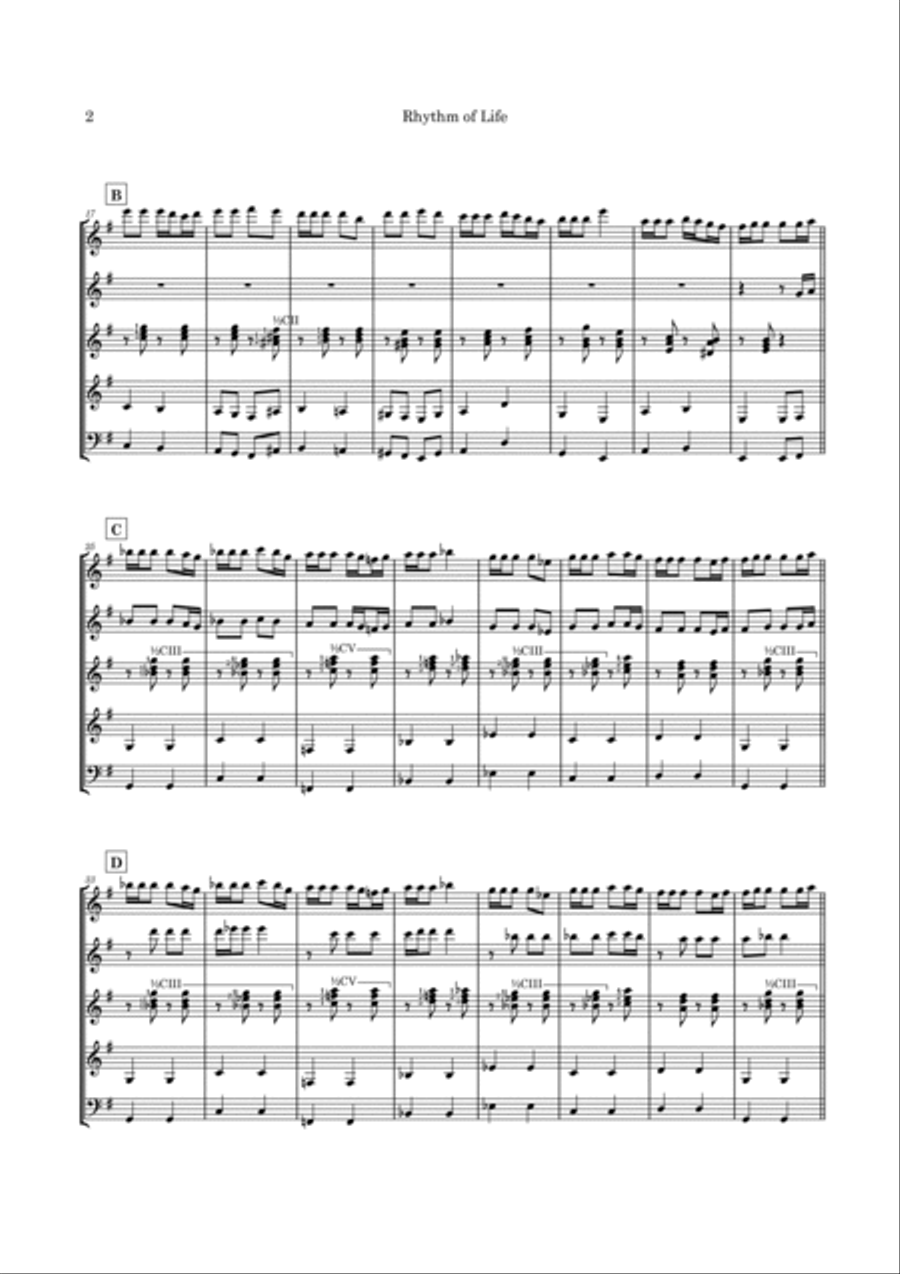 The Rhythm Of Life Guitar Ensemble scores gallery preview page 5