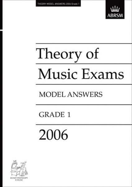 2006 Theory of Music Exams Answer Papers Grade 1