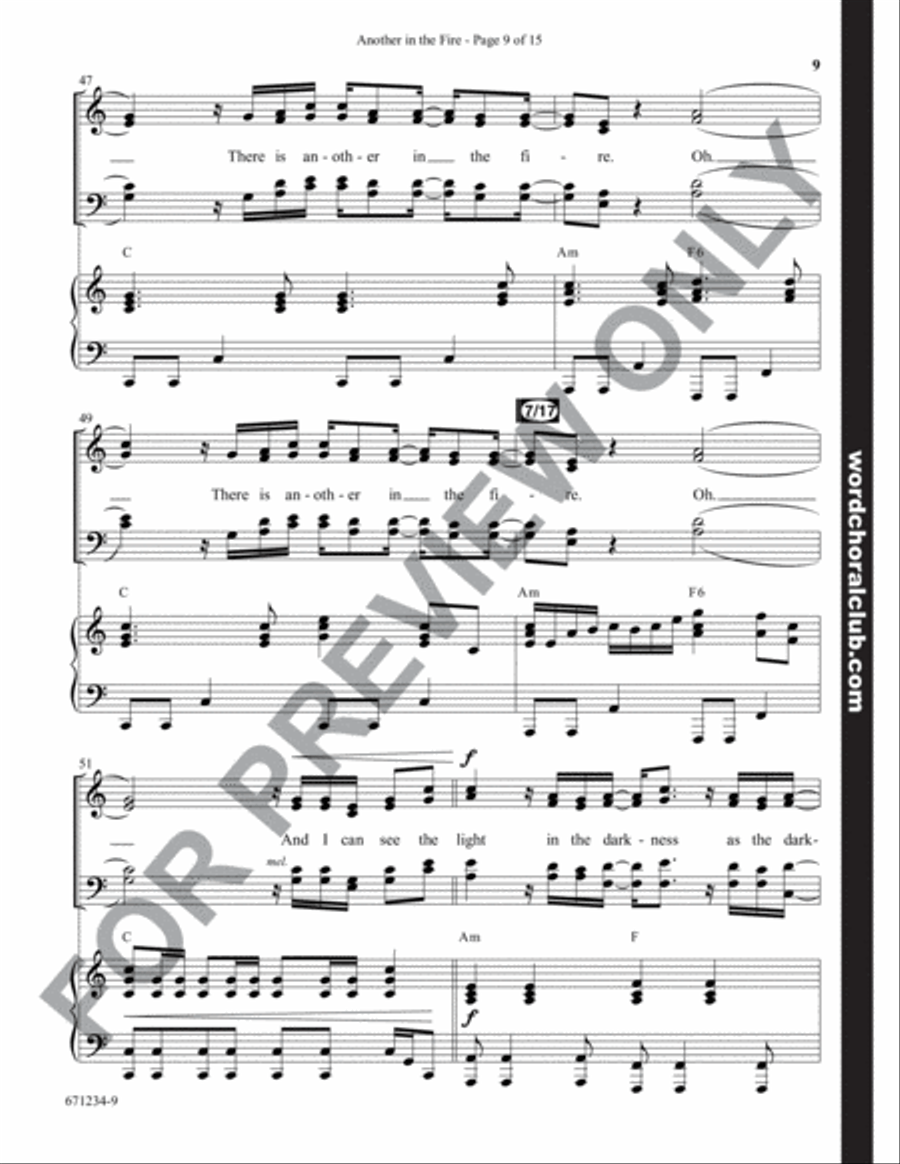 Another in the Fire - Anthem 4-Part scores gallery preview page 9