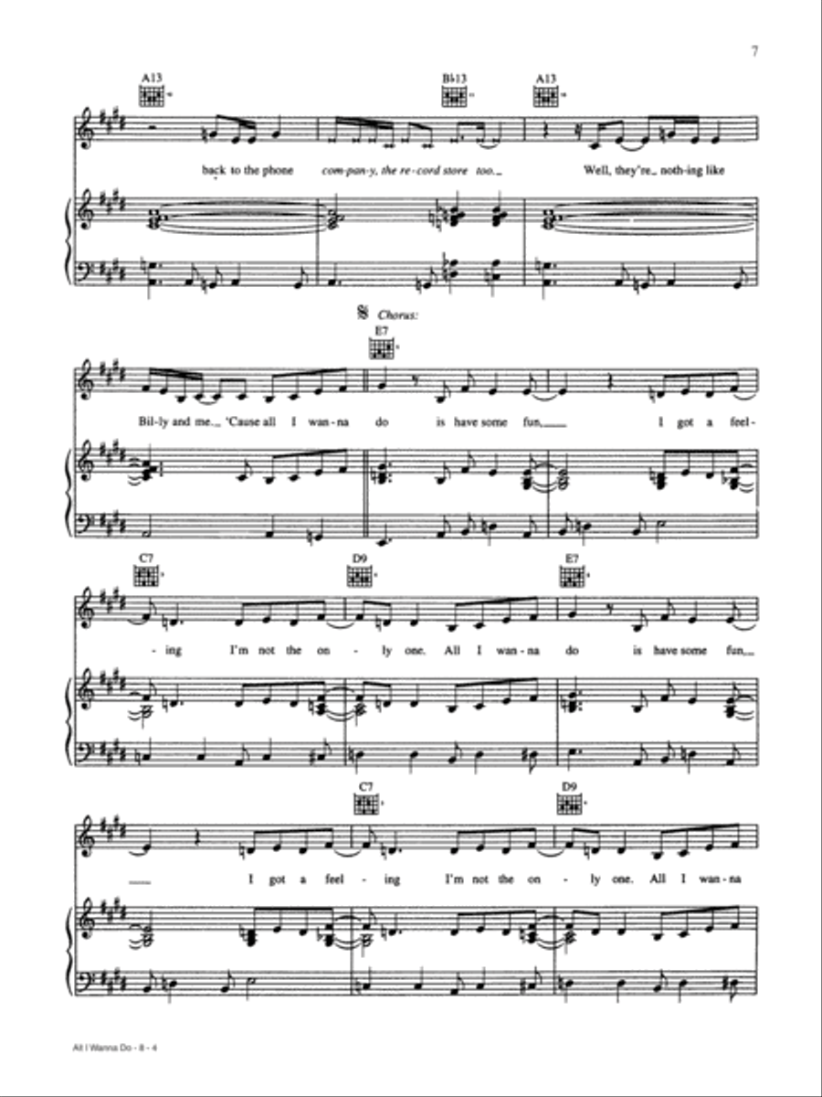 All I Wanna Do Piano, Vocal, Guitar scores gallery preview page 4