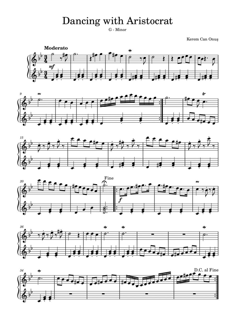 Dancing With Aristocrat Dancing With Aristocrat Piano Solo scores gallery preview page 1