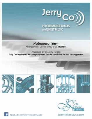 Book cover for Habanera - Bizet (Arrangements Level 2-5 for TRUMPET + Written Acc)