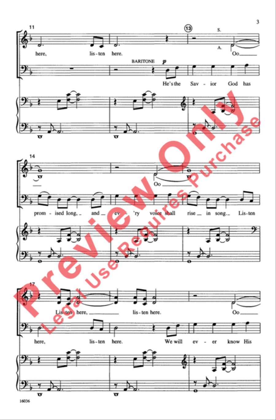 Listen Here, Listen Here Listen Here, Listen Here 3-Part scores gallery preview page 3