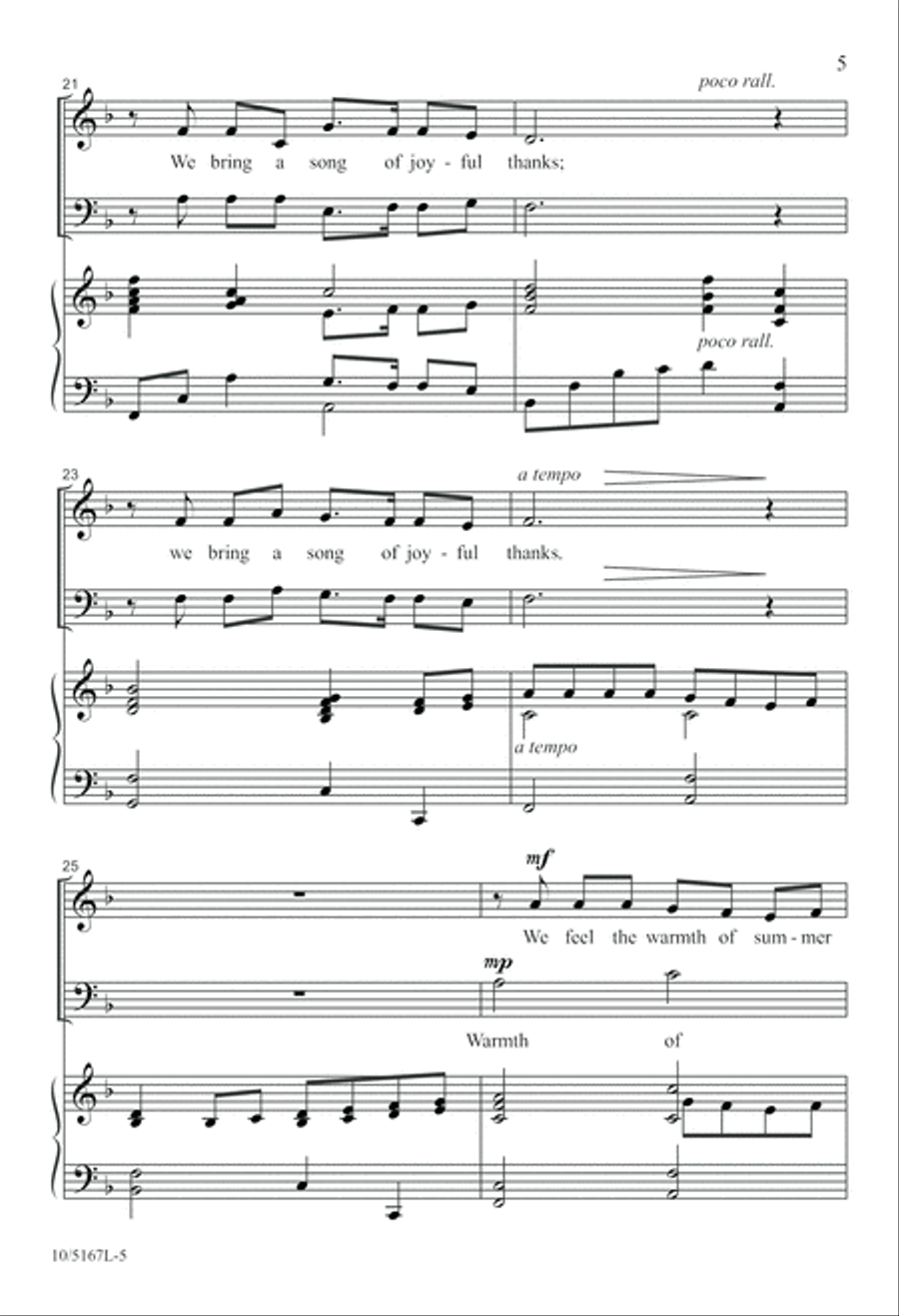 Song of Joyful Thanks 2-Part scores gallery preview page 5