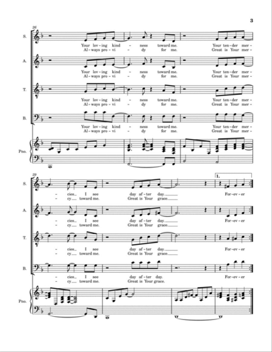 Great Is Your Mercy 4-Part scores gallery preview page 4