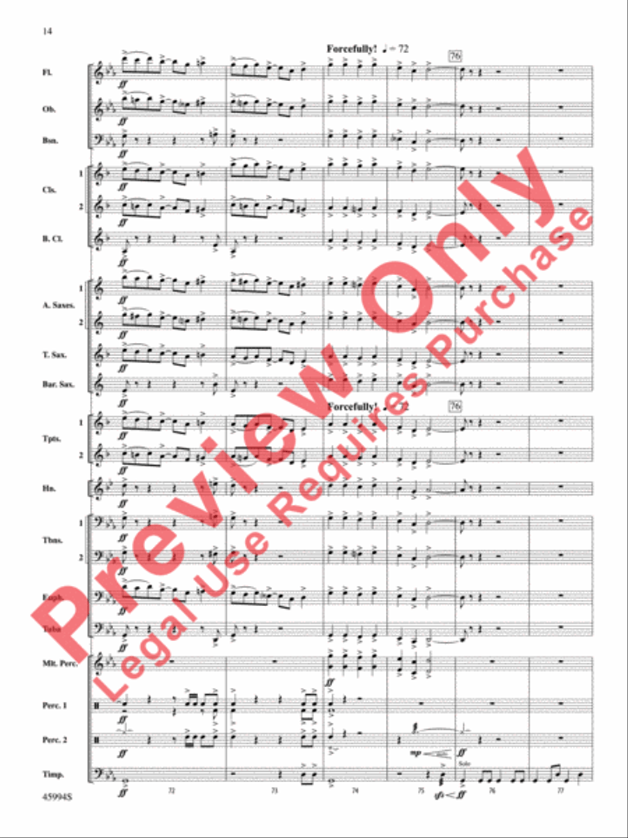 Shadows Unseen Concert Band scores gallery preview page 15