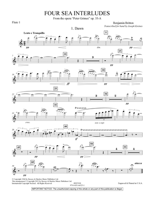 Four Sea Interludes (from the opera "Peter Grimes") - Flute 1