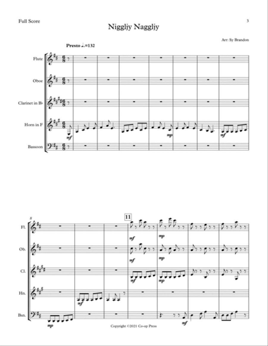 Niggljy Nagglgy for Woodwind Quintet Woodwind Quintet scores gallery preview page 3