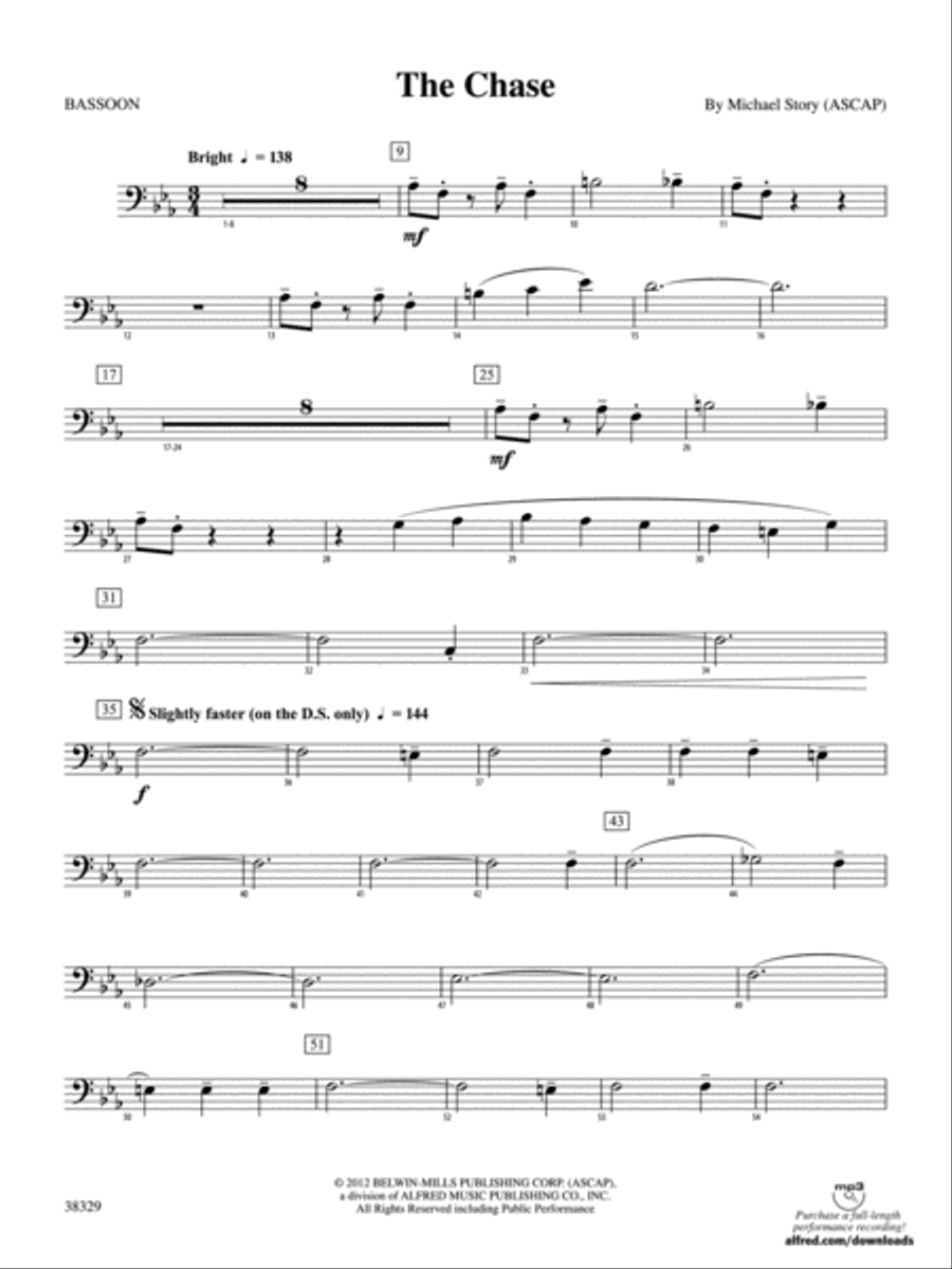 The Chase: Bassoon Concert Band scores gallery preview page 1