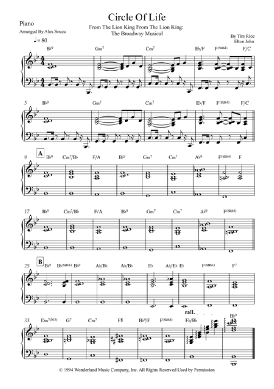 Circle Of Life Alto Saxophone scores gallery preview page 5