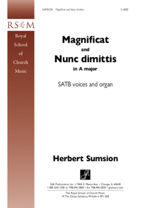 Book cover for Magnificat and Nunc dimittis in A Major