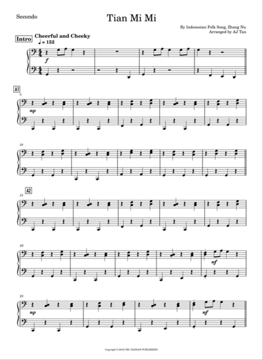 Tian Mi Mi 1 Piano, 4-Hands scores gallery preview page 2