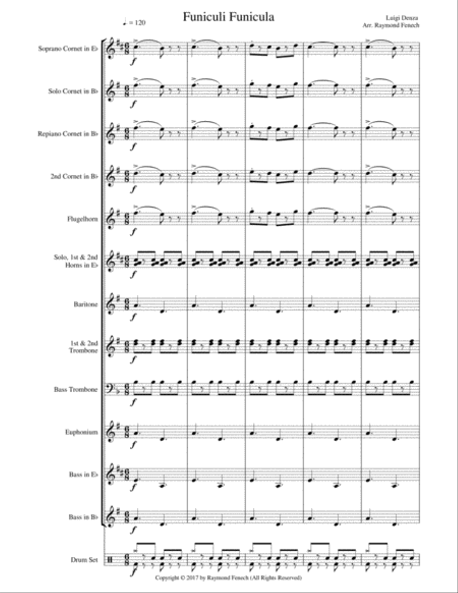 Funiculi Funicula ( For Brass Band) Brass Band scores gallery preview page 5