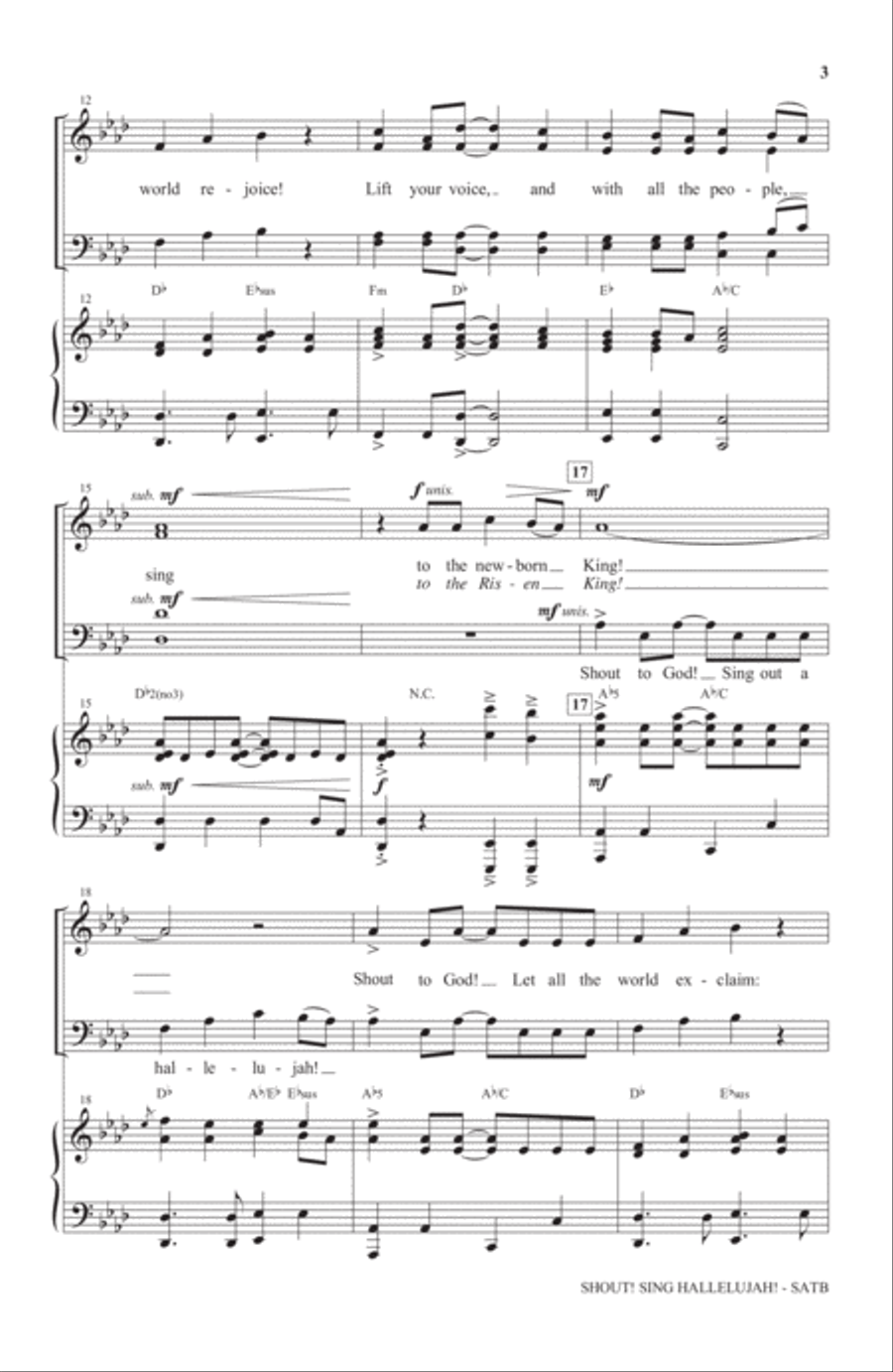 Shout! Sing Hallelujah Shout! Sing Hallelujah 4-Part scores gallery preview page 2