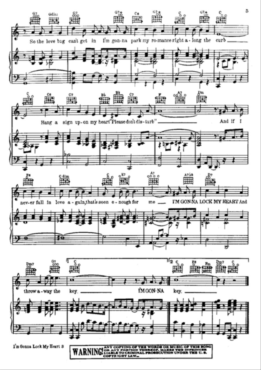 I'm Gonna Lock My Heart (And Throw Away The Key) Voice scores gallery preview page 4