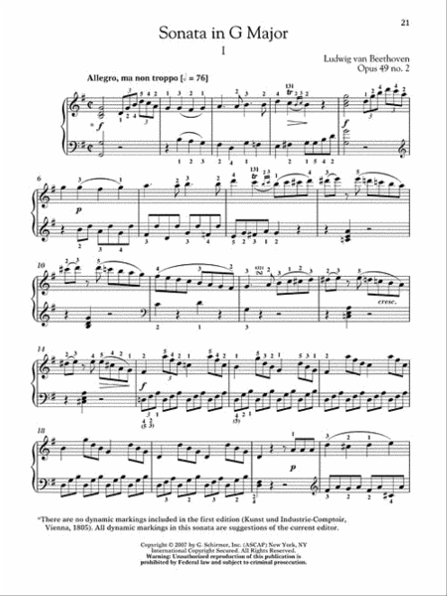 Beethoven – Two Short Sonatas, Opus 49 Piano Solo scores gallery preview page 6