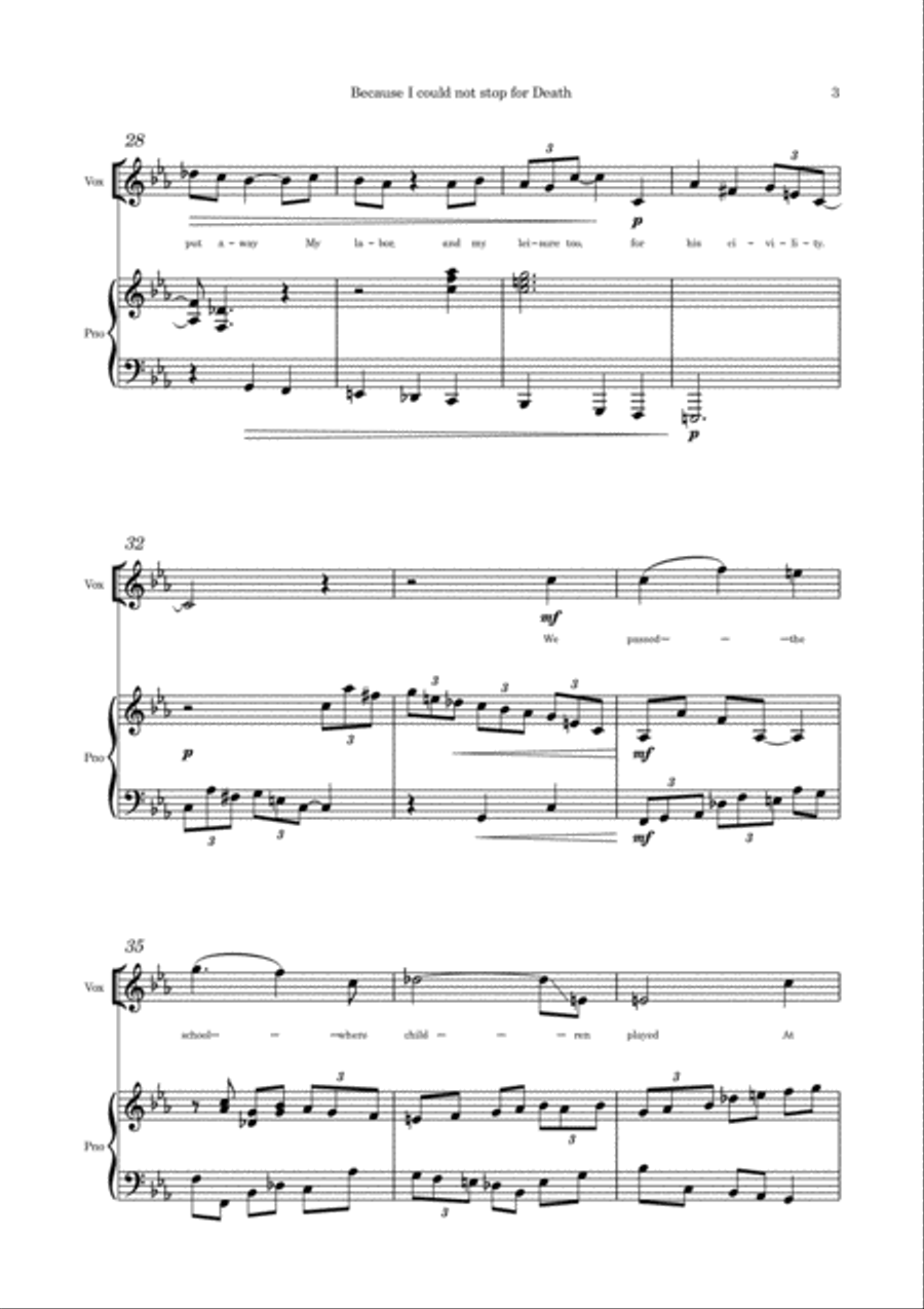 Because I could not stop for Death Alto Voice scores gallery preview page 3