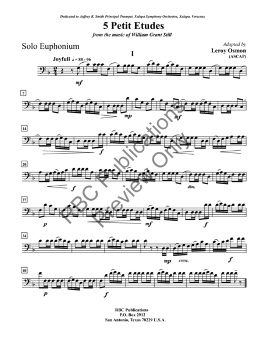 Five Petit Etudes Euphonium Or Baritone B.C. Five Petit Etudes Euphonium Or Baritone B.C. Baritone Horn BC scores gallery preview page 4